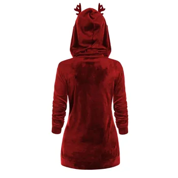 Femeile Solidă Hoodie Sweatshirtswith Ureche Iarna Cu Fermoar Moda 2020 Supradimensionat Doamnelor Tricou Cald Buzunar, Jacheta Cu Gluga Chaqueta