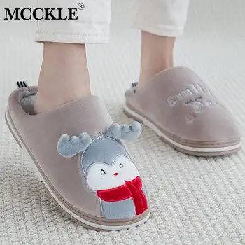 MCCKLE Femei Papuci de Interior Acasă Pantofi de Femeie Alunecare Pe de Desene animate Drăguț cu Blană Cald Laides Crăciun Femei Pantofi Plat Moale Încălțăminte