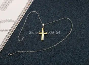 Oamenii Colier Cruce De Aur Pandantiv Moda Clasic Crucifix De Bijuterii Din Oțel Inoxidabil, Metal Cerc Farmec Titan Lanț