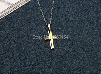 Oamenii Colier Cruce De Aur Pandantiv Moda Clasic Crucifix De Bijuterii Din Oțel Inoxidabil, Metal Cerc Farmec Titan Lanț