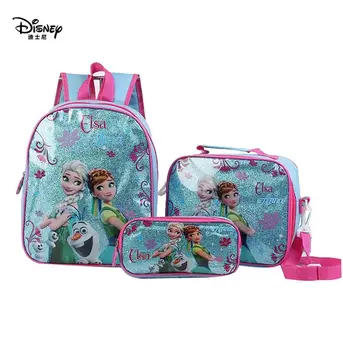 3pcs Disney princess pentru copii rucsac Elsa sac de creion desene animate cazul Înghețat fată băiat sac de cadouri pentru elev de școală