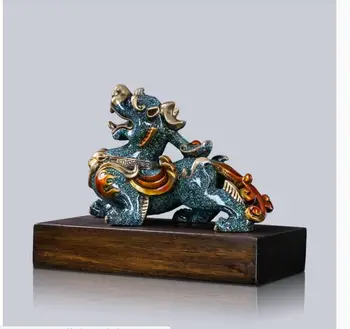 2020 Companie acasă Veranda, hol înfloritoare de afaceri, noroc la Bani PI XIU dragon de culoare alama Sculptură de ARTĂ cel mai bun birou de Ornament