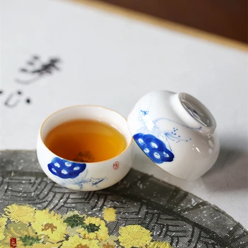 Ceai set de ceasca de portelan chabei handpainted kungfu ceai ceașcă de cafea alb china ceașcă de ceai sub glazura ceramica pe vânzări Chineză cupe