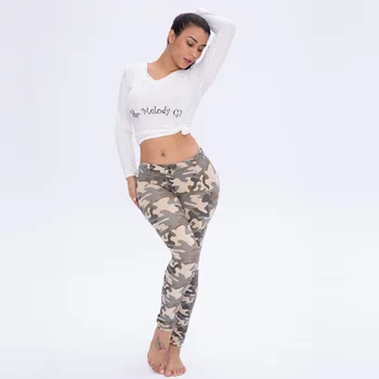 2019 Femei Pantaloni de Yoga Fete Modelarea Pantaloni cu Talie Înaltă Rezistență Benzi de camuflaj Sport de Antrenament de Fitness Jambiere Vagabond Modelarea