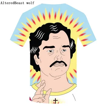 2019 New Sosire Vara 3D Personalizat Tricou Dumnezeu Pablo Escobar Tricou Amuzant Bărbați Îmbrăcăminte de Brand Hipster Topuri Tricouri Tricou Cool