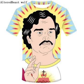 2019 New Sosire Vara 3D Personalizat Tricou Dumnezeu Pablo Escobar Tricou Amuzant Bărbați Îmbrăcăminte de Brand Hipster Topuri Tricouri Tricou Cool