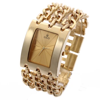 G&D Lux de Aur Femei Cuarț Ceas de mână pentru Femei Brățară Ceas Relogio Feminino Femei Rochie Ceas Reloj Mujer Jeleu Cadouri