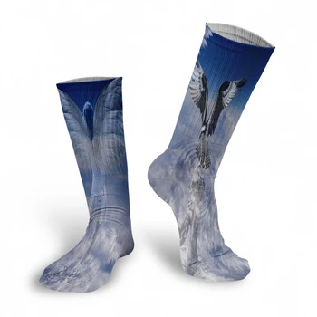 Noi 3D Imprimate Design Creativ Femei Șosete Lungi Amuzant Harajuku Fericit Unisex Mare de Genunchi Șosete de Bumbac în aer liber de Sport Calf Socks