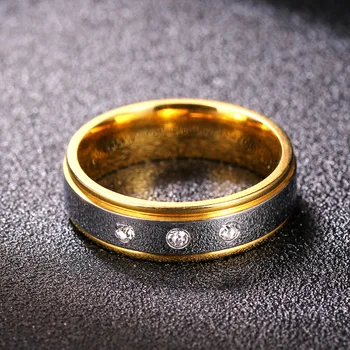 2021 noi de lux cu aur de Titan de culoare argintie bărbați inel cadou bijuterii vrac vinde moonso R5642