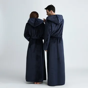 Femei Bărbați De Iarnă Flanel Roba Cu Gluga Halat De Baie Warm Iubitorii Plus Size Plus LongThick Kimono-Halat De Baie Masculin Halat, Halate