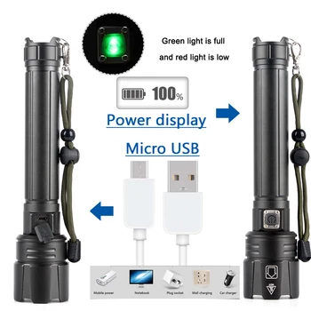 Xhp90 Puternic Lanterna Led cu Zoom Becuri USB Lanternă Reîncărcabilă 18650 sau Acumulator 26650 Lumina Portabila pentru Camping Lantern CE