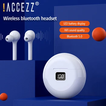 !ACCEZZ TWS Wireless Căști Bluetooth Touch Control Baterie Afișaj cu LED Sport Căști In-ear de Anulare a Zgomotului Căști Cu Microfon