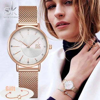 SHENGKE SK Femei Uita-te la Top Brand de Lux 2020 a Crescut de Aur Femei Brățară Ceas Pentru Femei Încheietura Ceas Montre Femme Relogio Feminino