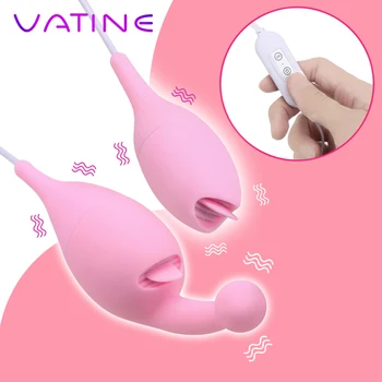 VATINE Biberon Clitorisul Stimulator punct G Limba Lins Masaj Vibrator Vibrator Ou Vagin Mingea Sex Oral Anal Plug