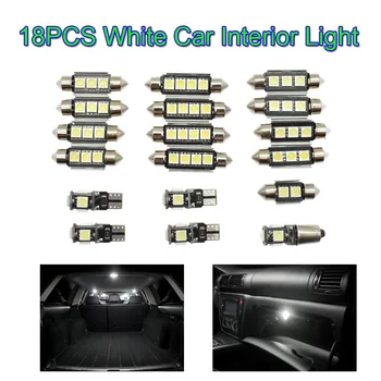 18pcs/set Alb Interior Auto LED 12V DC Lampă de Lectură Kit de Lumina Pentru Volvo XC90 2003-2011