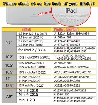 De caz pentru ipad air 4 3 10.9 Pro 11 2020 mini 5, cu suport de creion acoperi 10.5 9.7 inch 10.2 2019 cazul a 6 a 7 a 8-a generație shell