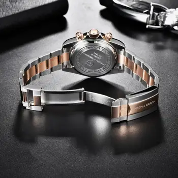 Cuarț Ceas pentru bărbați PAGANI DESIGN din oțel Inoxidabil oameni de afaceri ceas sport rezistent la apă, cronograf top ceas de lux automatic