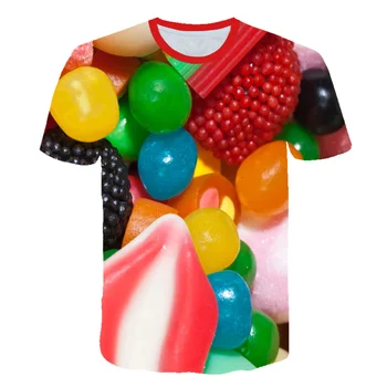 Casual Doamnelor Bomboane de Ciocolata/Creativitate Tricou Tricou Femei Plus Dimensiune Maneca Scurta O-gât Mujer T-shirt de Proiectare 3D Tee Shirt