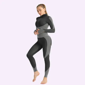 SHINBENE fără Sudură Antrenament Yoga Seturi de Femei Elastic Sport Fitness Costume Plin Fermoar Topuri de Cultură Înaltă Waisted Jambiere Activewears