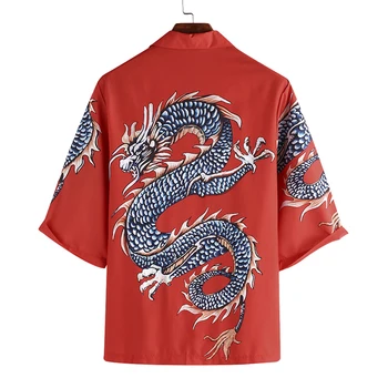 2020 Noua Moda pentru Barbati Stil Național Dragon Imprimate Tricou Unisex Liber cu mânecă Scurtă, Bluze Casual Uza Respirabil