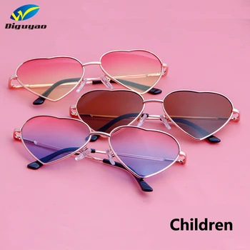 DIGUYAO Brand de înaltă calitate de Metal pentru copii ochelari de soare de designer baieti copii Ochelari de moda ochelari de soare drăguț fete Inima ochelari de Soare