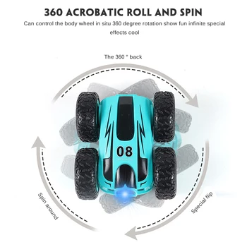 Masina RC 2.4 Ghz Drift, Stunt față-Verso Sări Stunt Car Rock Crawler Rola Masina de 360 de Grade Flip Copii Robot Masini RC Jucărie