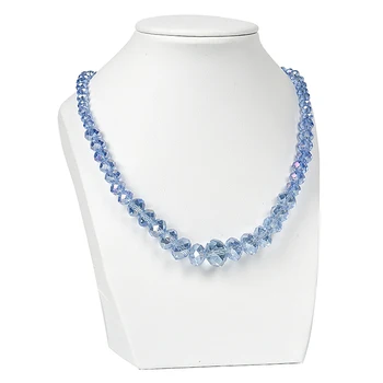 Cel mai bun de vânzare Blued Cristal de Sticlă 6-14mm Fațete Roata Șirag de mărgele Colier Bijuterii Colier DIY design pentru femei colier cadou de vacanță