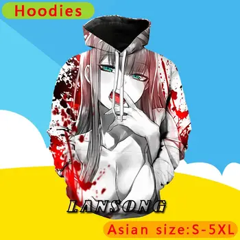 Draga mea, în franxx zero doi tricoul hanorace anime 3d de imprimare bărbați harajuku pantaloni streetwear pulover hip hop jachete haine