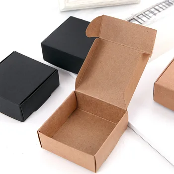 50pcs / carton kraft alb si negru ambalaj cutie Festival petrecere cadou sapun cutie sprijină dimensiunea personalizate și logo-ul de imprimare