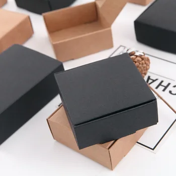 50pcs / carton kraft alb si negru ambalaj cutie Festival petrecere cadou sapun cutie sprijină dimensiunea personalizate și logo-ul de imprimare