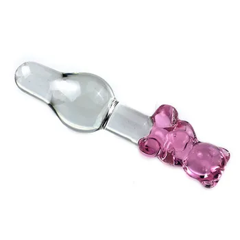 2020 Falus Stimulare Vaginala Sticlă Pyrex Dildo Butt Plug Inima De Cristal De Sticla Vibrator Pentru Femei Gay Sex Jucărie Urs Anal Plug