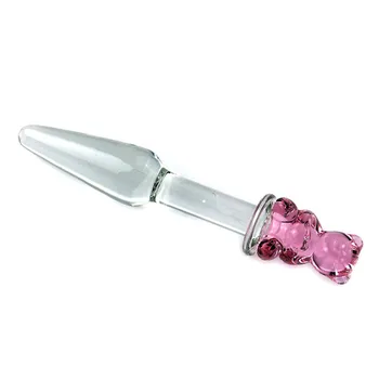 2020 Falus Stimulare Vaginala Sticlă Pyrex Dildo Butt Plug Inima De Cristal De Sticla Vibrator Pentru Femei Gay Sex Jucărie Urs Anal Plug