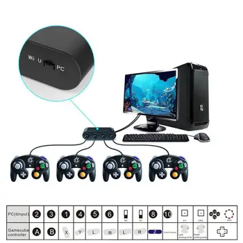 MAYFLASH 4 Porturi GameCube Controller USB Adaptor Convertor Pentru Nintendo Wii U, PC NGC Super Smash Brothers