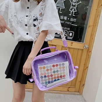 Clar Transparent Rucsac Bomboane de Culoare din Piele PU Itabags Harajuku ghiozdane pentru Fete adolescente Design Ita Sac Bookbag Mochila