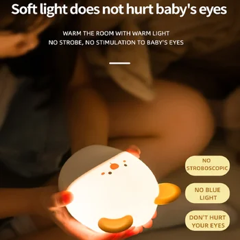 Lampă cu Led-uri Lumina de Noapte de Desene animate Drăguț de Animale pentru Copii pentru Copii Mama Cameră Lampa de Noapte de Somn Hrana Cadou de Încărcare USB Silicon Moale Lumina