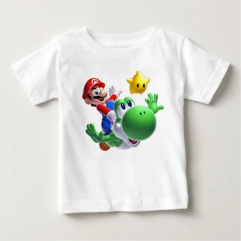 Copii T-shirt Boys Mâneci Scurte Alb, Tricouri Copil din Bumbac Topuri de Desene animate Drăguț pentru Băieți și Fete de Moda de Vară cu Mâneci Scurte