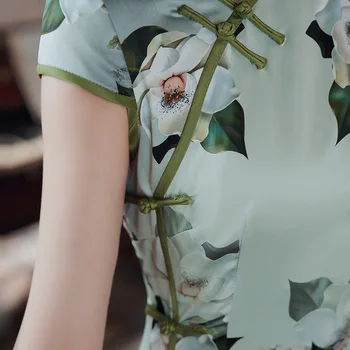 Sheng Coco Rochie Eleganta pentru Femei Chineze Formale Rochie Plus Dimensiune 4XL Femei Elegante de Îmbrăcăminte Verde Seara Cheongsam Qipao