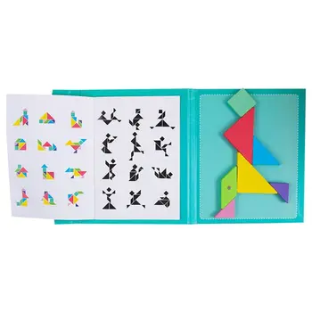 96 Puzzle-Uri Tangram Magnetic Copii Jucarii Montessori Educaționale Carte De Magie Costum