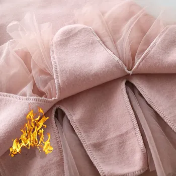 2020 New Sosire Zburli Dantelă Bluze Rochie de Toamna si Iarna Copii Petale Mâneci Gros Roz Tricou pentru Fete Haine groase
