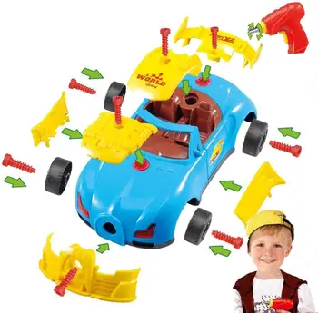 Lua în Afară de Masina de Curse Toys - Construieste-ti Propriul Mașină de Jucărie cu 30 Bucata Construcții Set，Masina de Curse Jucarii cu Sunete si Lumini & Drill