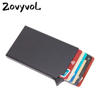 ZOVYVOL RFID Anti-furt Inteligent Portofel Subțire Carte de IDENTITATE Caz Unisex Automat Metal Solid Banca Titularului Cardului de Credit de Afaceri, Mini