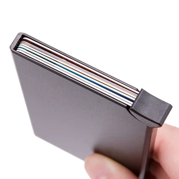 ZOVYVOL RFID Anti-furt Inteligent Portofel Subțire Carte de IDENTITATE Caz Unisex Automat Metal Solid Banca Titularului Cardului de Credit de Afaceri, Mini