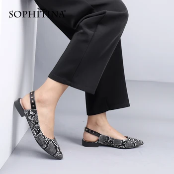 SOPHITINA Apartamente Femei Sarpe Model Microfibra Subliniat Toe Simplu Elegant Doamnelor Apartamente Pantofi Office Pantofi Casual Femei SC723