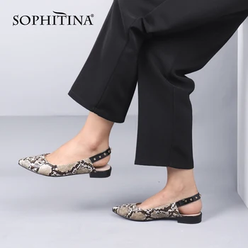 SOPHITINA Apartamente Femei Sarpe Model Microfibra Subliniat Toe Simplu Elegant Doamnelor Apartamente Pantofi Office Pantofi Casual Femei SC723