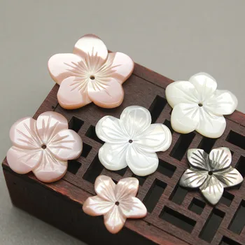 5pcs / sac naturale pearl shell cinci petale de prun shell flori de luare de bijuterii DIY clip de păr brosa, cercei bijuterii accesorii
