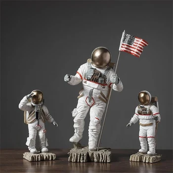 Nordic Astronaut Decor Miniaturi, Figurine Acasă Caracter Câine Sculptura Model De Creație Figura Animale Cosmonaut Erou Statuie De Artă