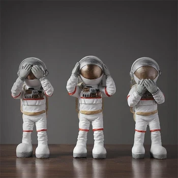 Nordic Astronaut Decor Miniaturi, Figurine Acasă Caracter Câine Sculptura Model De Creație Figura Animale Cosmonaut Erou Statuie De Artă