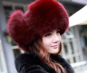 Fierbinte de vânzare de Moda de Iarnă Autentică pălării de Blană de vulpe , Cald Iarna Naturale pălării de Blană Pentru femei , de sex Feminin capace de pălării Promoționale