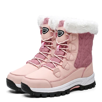 Noua Moda Femei Cizme De Zăpadă Gros De Blană Cald High Top Bumbac Pantofi Femei Ghete Casual În Aer Liber Pantofi De Iarna Femei