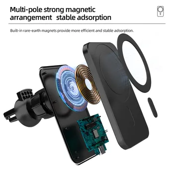 15 W Magnetic Wireless Încărcător Auto Încărcare Rapidă Muntele de Aerisire Suport de Telefon Pentru iPhone 12 ProMax 12Mini 12Pro Masina Stand Telefon